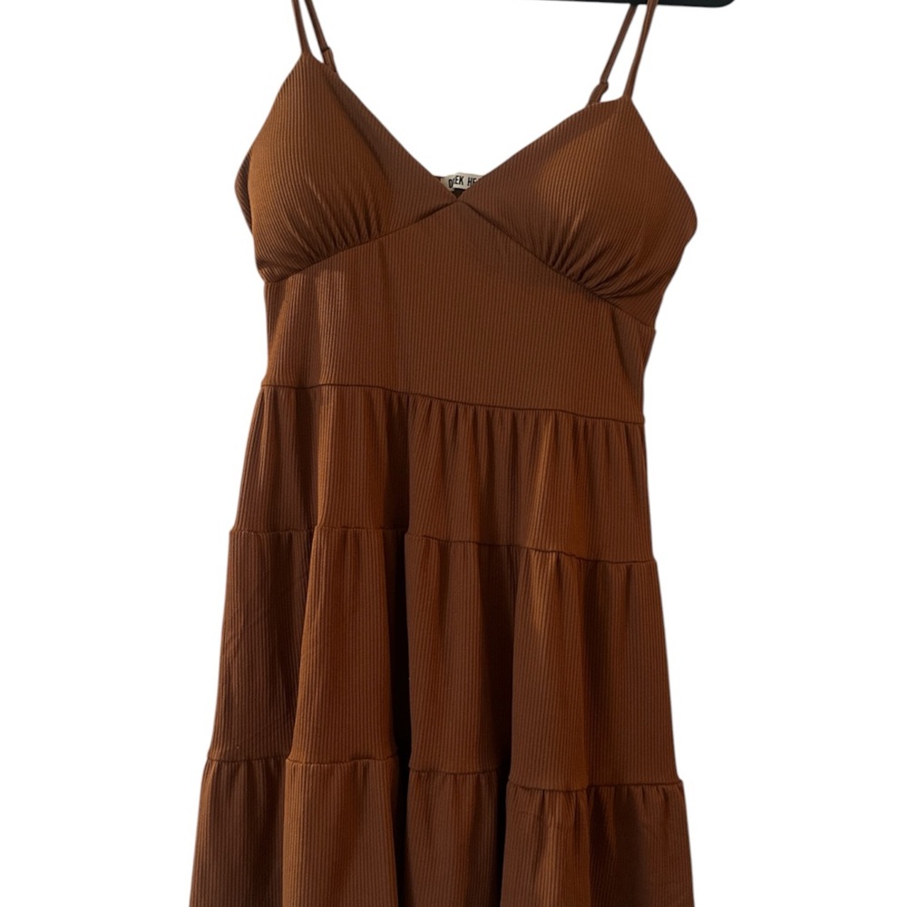 Derek Heart Brown Tiered Mini Dress